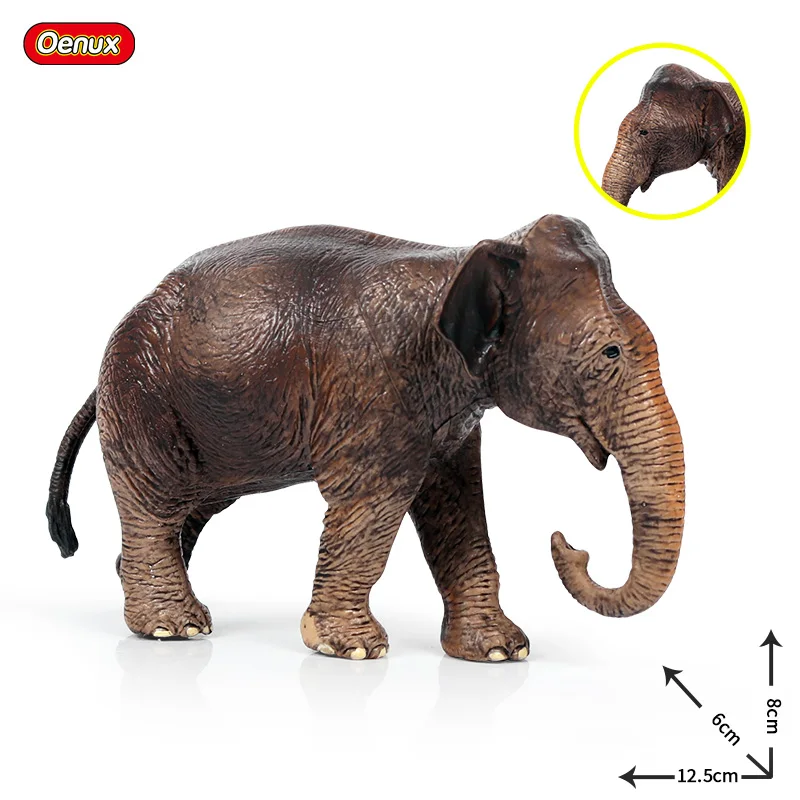 Oenux Африканский слон дикие животные Моделирование большой Мамонт фигурки Модель фигурка ПВХ Развивающие игрушки для детей - Цвет: without box