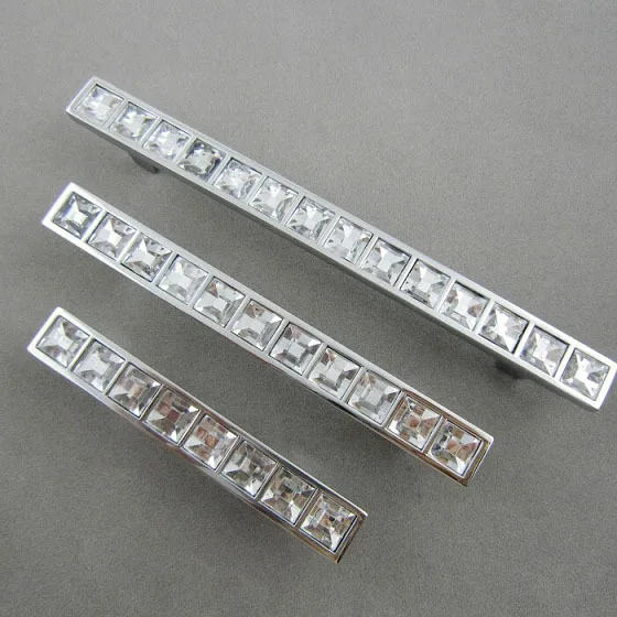 Crystal Glass Handle Knobs Cabinet Door New (C.C.:96mm,Length:134mm)