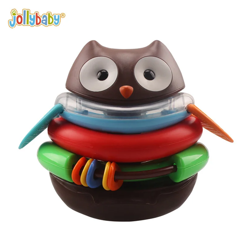 Jollybaby Colorful Loop Stack Owl Jenga Tower Tandem Circle Baby Toys Early Learning Development Blocks Kids Gift | Игрушки и хобби