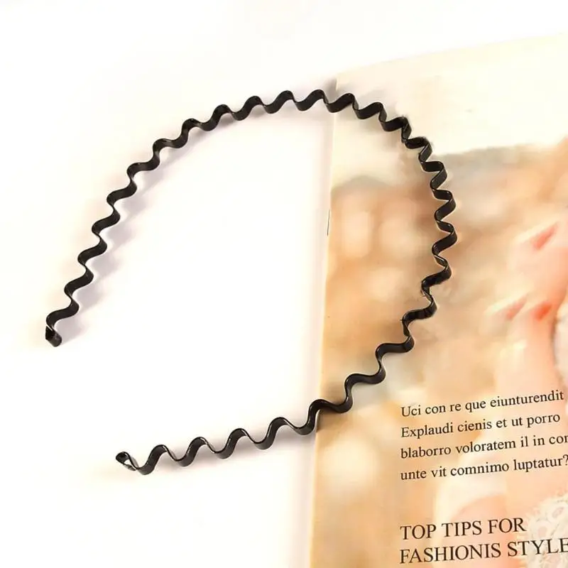 Модный черный металлический спираль махнул стиль спортивная повязка для волос для мужчин женщин резинка для волос ободок для волос