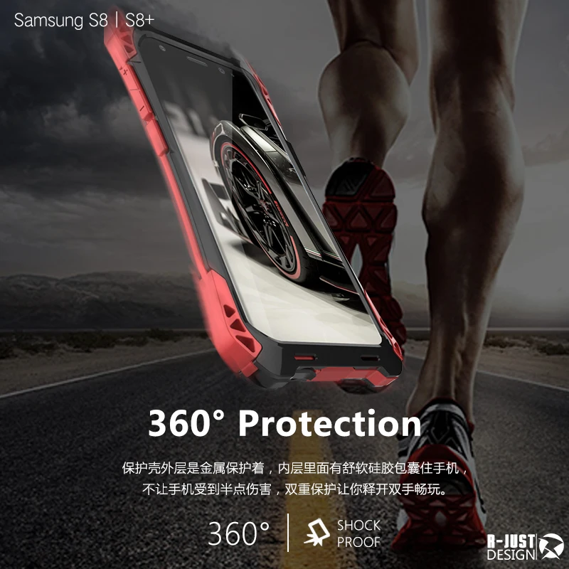 Прочный сверхпрочный защитный чехол для samsung Galaxy S8 S8+ Plus, Гибридный Металлический Чехол+ силиконовый чехол для спорта на открытом воздухе, защитный чехол s