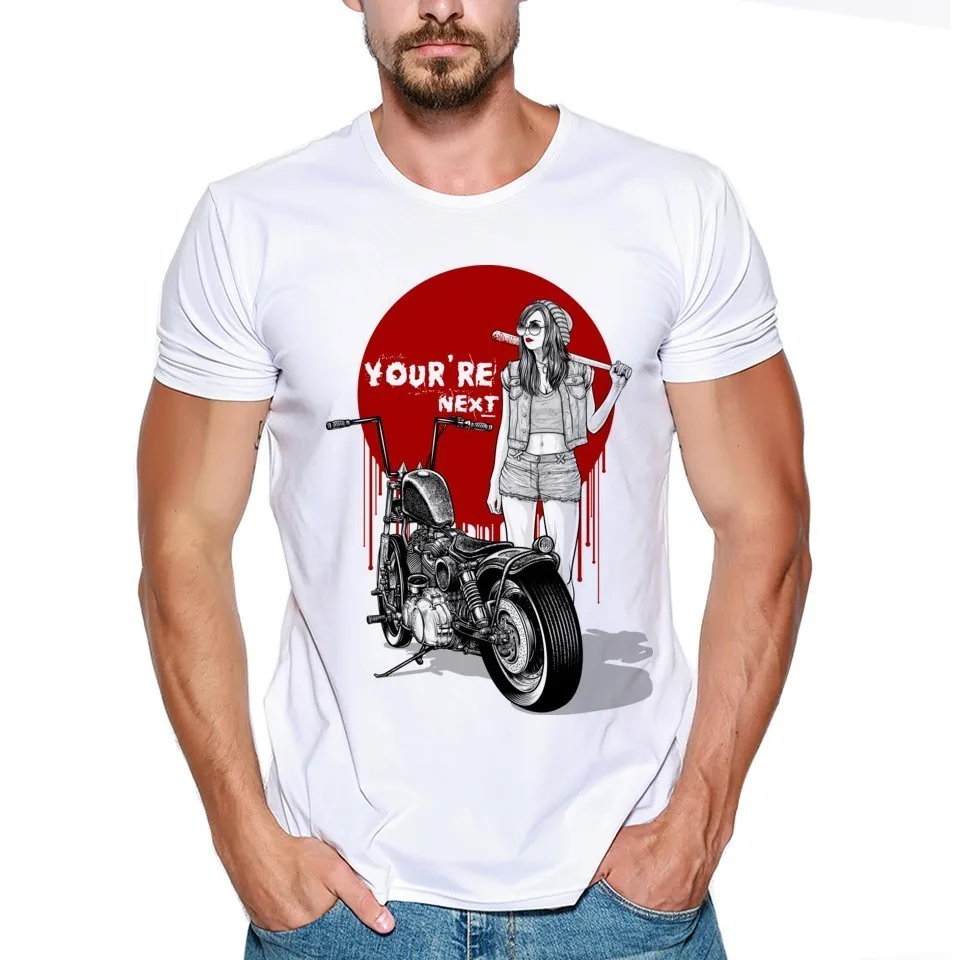 

Brand Gangsta Girl Printed Mens Tee Shirts Clothing T Shirt Men Funny Motorcycle T Shirts 3d Tee