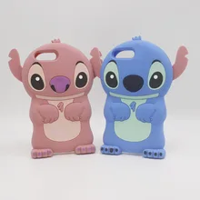 Симпатичные 3D панели телефона с рисунком для Apple iphone 6 6s 7 Plus 5 5S SE 8 X 3D Lilo эластичный, мягкий, силиконовый чехол для iphone 7 iphone 6 Capa