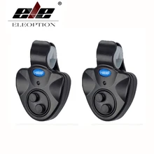 2 шт. Электронная светодиодная лампа для рыбалки Укус звуковая сигнализация клип на удочку черный