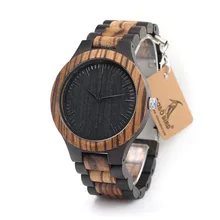 BOBO BIRD D30 Top Brand Designer Mens Wood Watch Zabra Wooden Bamboo Quartz Watches for Men Japan miyota Watch Men in Gift Box