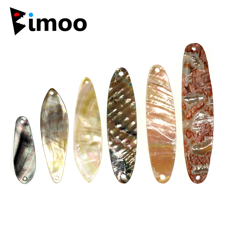 

Bimoo 1PC Paua Abalone Shell Spoon for Fishing Lure Strip Natural Abalone Shell Fishing Jig Lure Spoon Shell lures Multiple-size