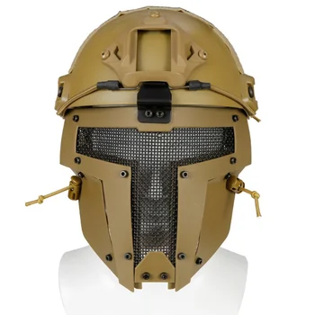 

head protector army Outdoor camping helmet fan outdoor full face protection mask Iron Warrior face mask CS equipment
