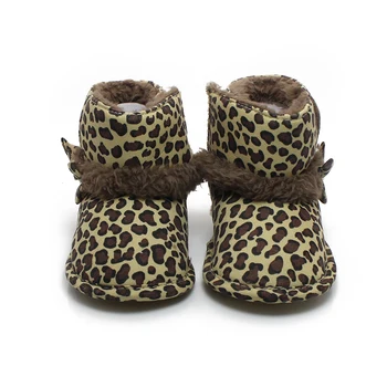 

The New Down Leopard Ankle Cotton Baby Girl Boots For 0-2 Years Old Soft Sole Comfortable Babies Boots Factory Price Wholesale