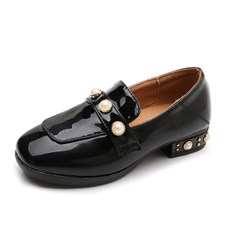 Spring Autumn New Kid Shoes Girls Princess Childrens Leather Shoes For Student Black Shoes 3 4 5 6 7 8 9 10 11 12 13 14 15T