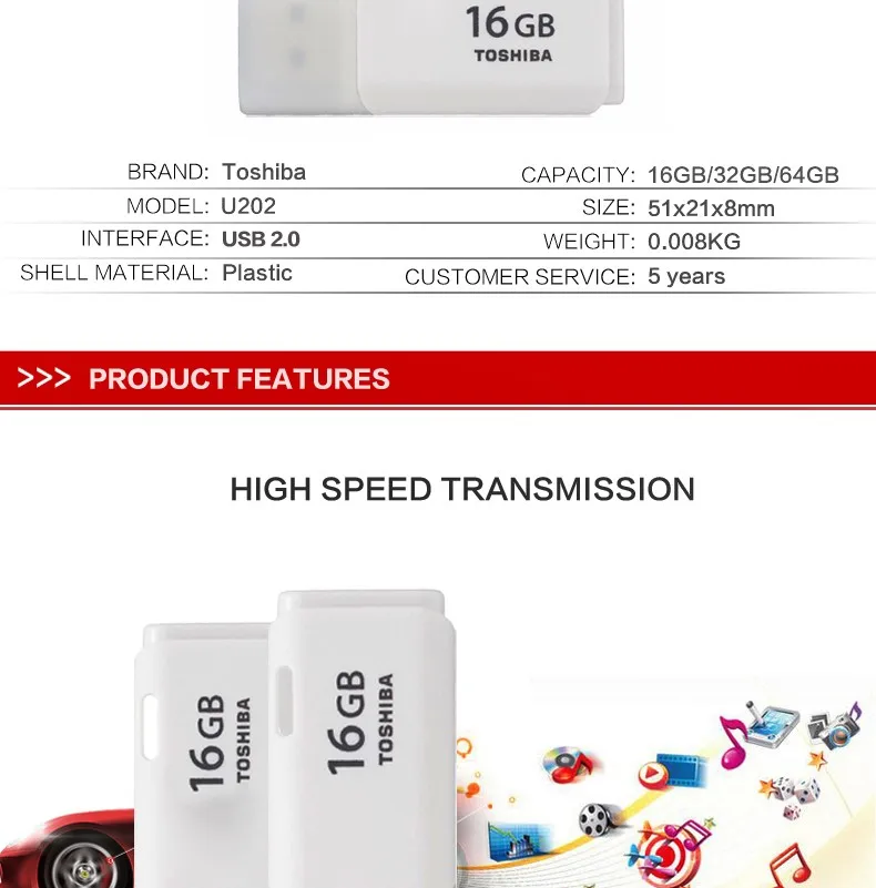 TOSHIBA U202 флеш-диск USB 2,0 64 ГБ 32 ГБ 16 ГБ флеш-накопитель мини-карта памяти Флешка U диск флешки