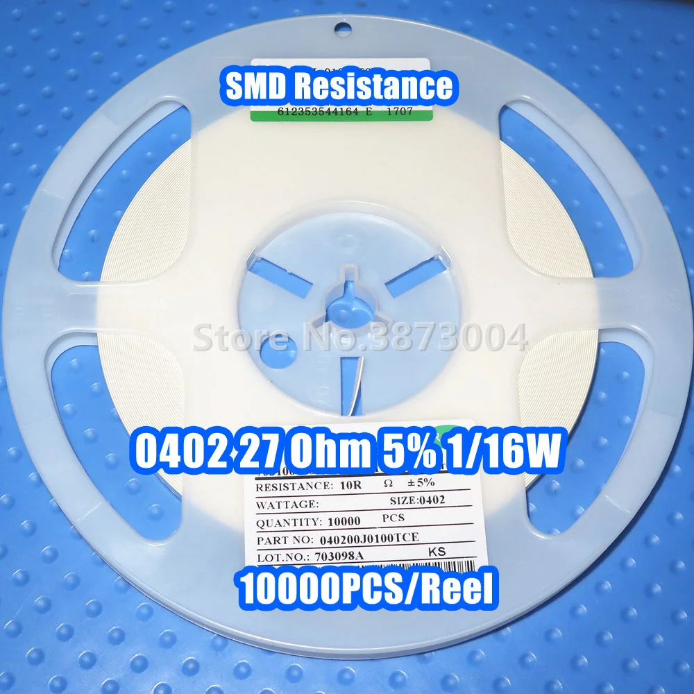1 Катушка 0402 27R 27 Ом 5% 1/16 Вт SMD сопротивление 10000 шт/катушка|Регуляторы