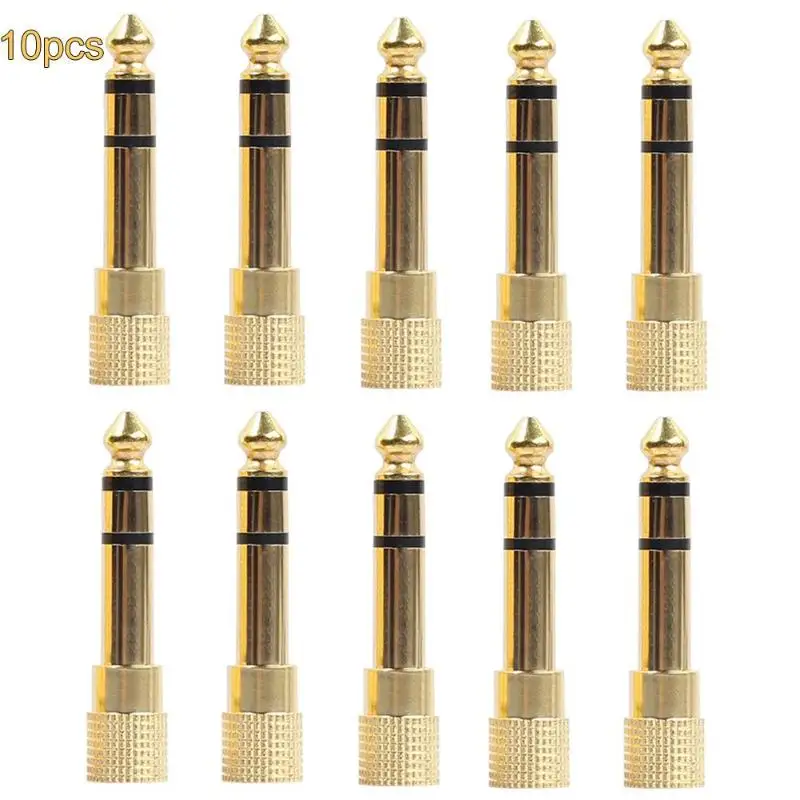 1 шт. 2 10 позолоченный штекер аудио разъём Jack (TRS) 1/4 &quot(6 3 мм) до 1/8 дюйма (3 5 к