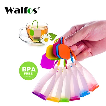 WALFOS Food grade Silicone Tea Bags Tea Strainers Herbal Tea Infusers Filters Scented Tea Tools