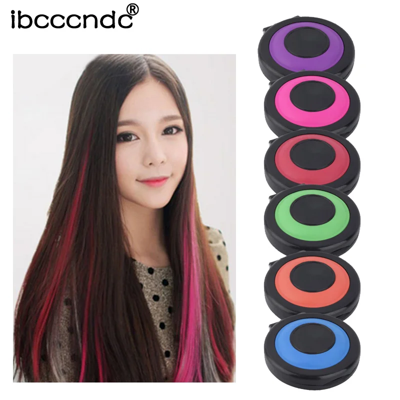 New 6 colors Temporary Hair Dye Powder Cake Styling Hair Chalk Set Soft Pastels Salon Tools Non-toxic DIY Crayons for Hair New 6 colors Temporary Hair Dye Powder Cake Styling Hair Chalk Set Soft Pastels Salon Tools Non-toxic DIY Crayons for Hair