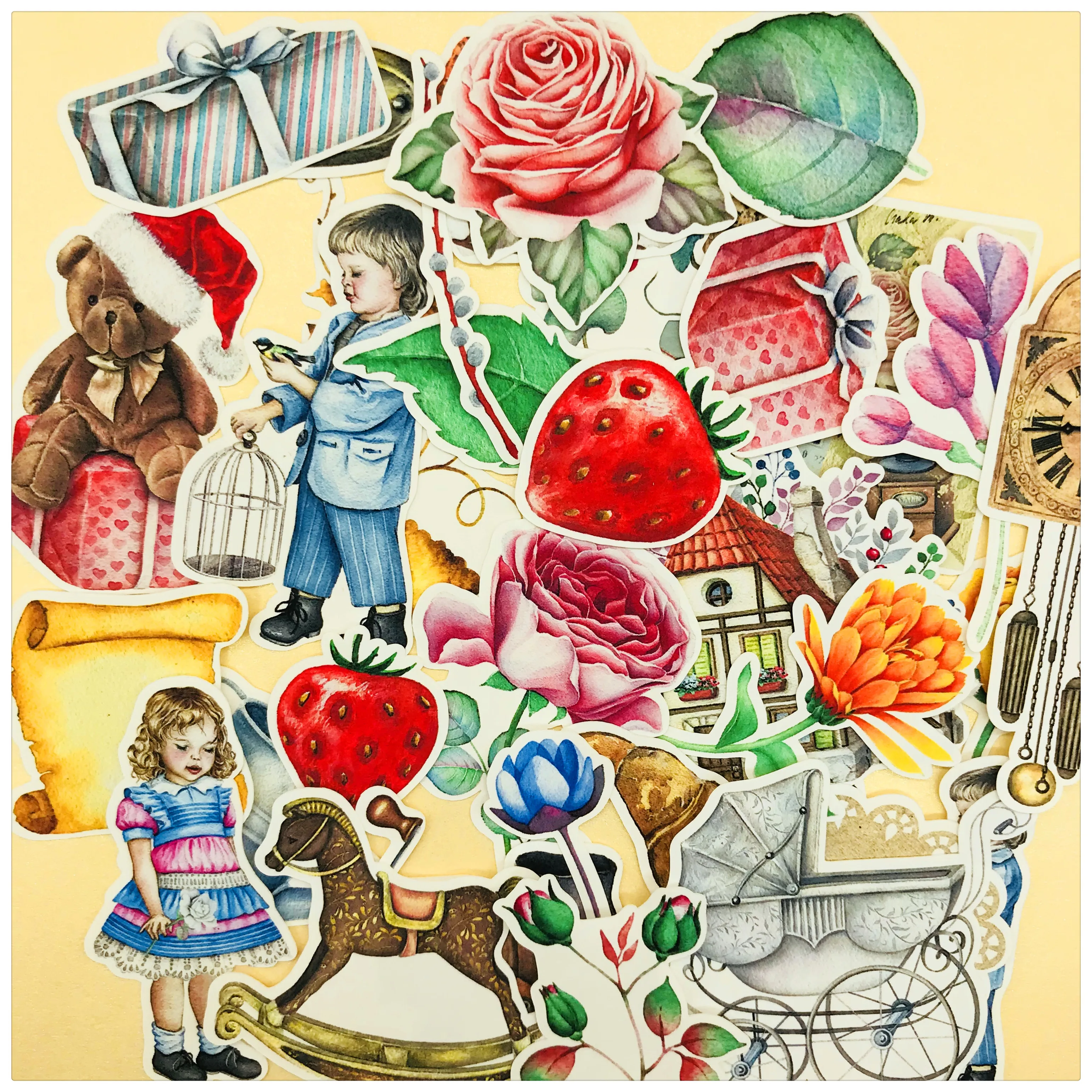 

32pcs Hand Drawing Alice's garden Christmas gift sticker Diary Notebook Planner Scrapbooking thin Animal Paper Sticker