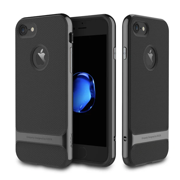 Для Apple iphone 7 Plus чехол тонкий противоударный Гибридный жесткий каркас мягкий резиновый чехол для iphone 7/7 plus - Цвет: Black
