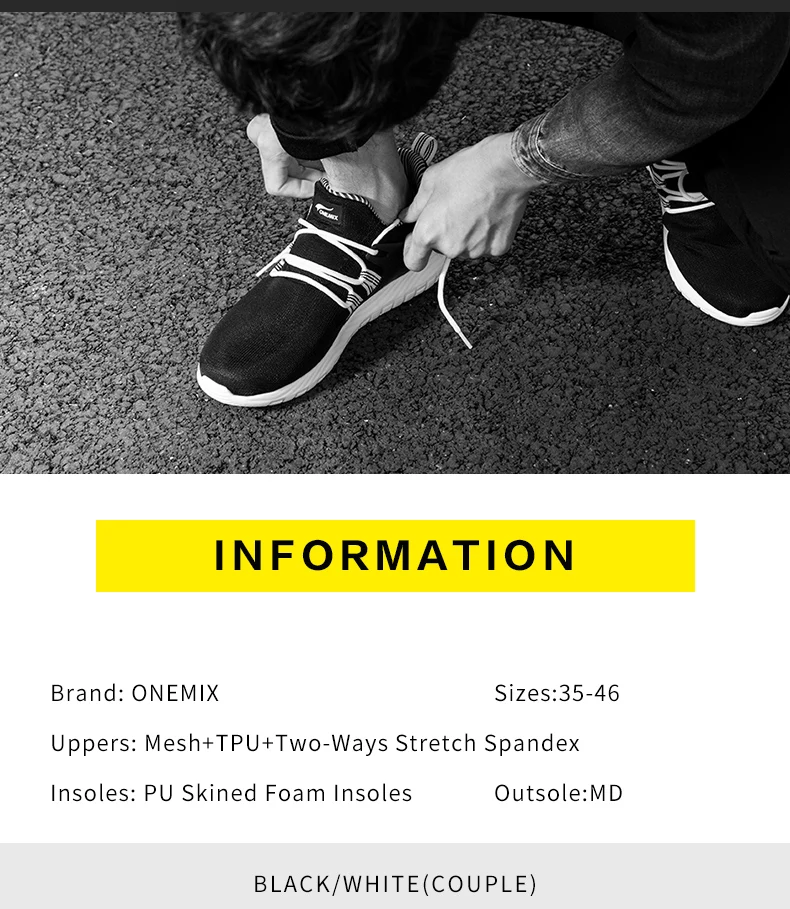 Onemix спортивная обувь для бега мужские лёгкие дышащие сетчатые Прогулочные кроссовки женские фитнес черные белые простые для любви Размер 36-45