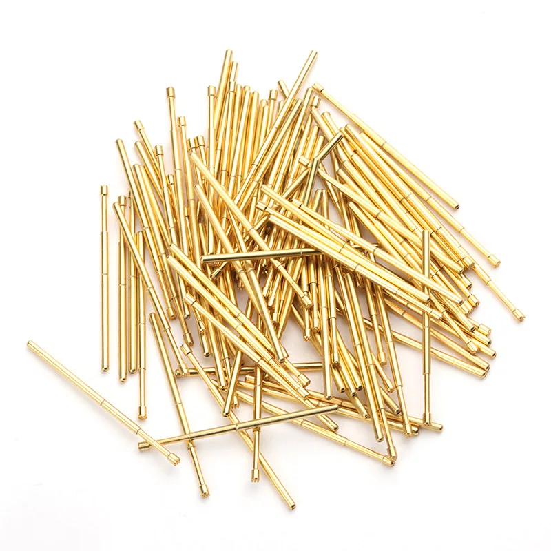 Probe Plum-Shaped Head Test Spring Brass Gold-Plated Test Circuit Board Electronic Instrument Tool PA100-H Length About 33.35mm