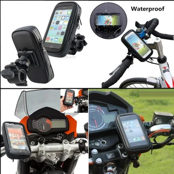 

100pcs Motorcycle Bicycle Phone Holder Mobile Phone Stand for iPhone 5 5S 5C 4S 6 Plus GPS Bike Holder with Waterproof Case Bag