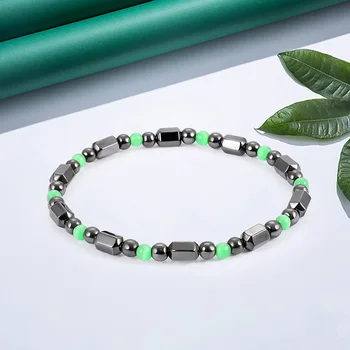 

European and American popular magnetic black magnet bracelet simple handmade beaded jewelry