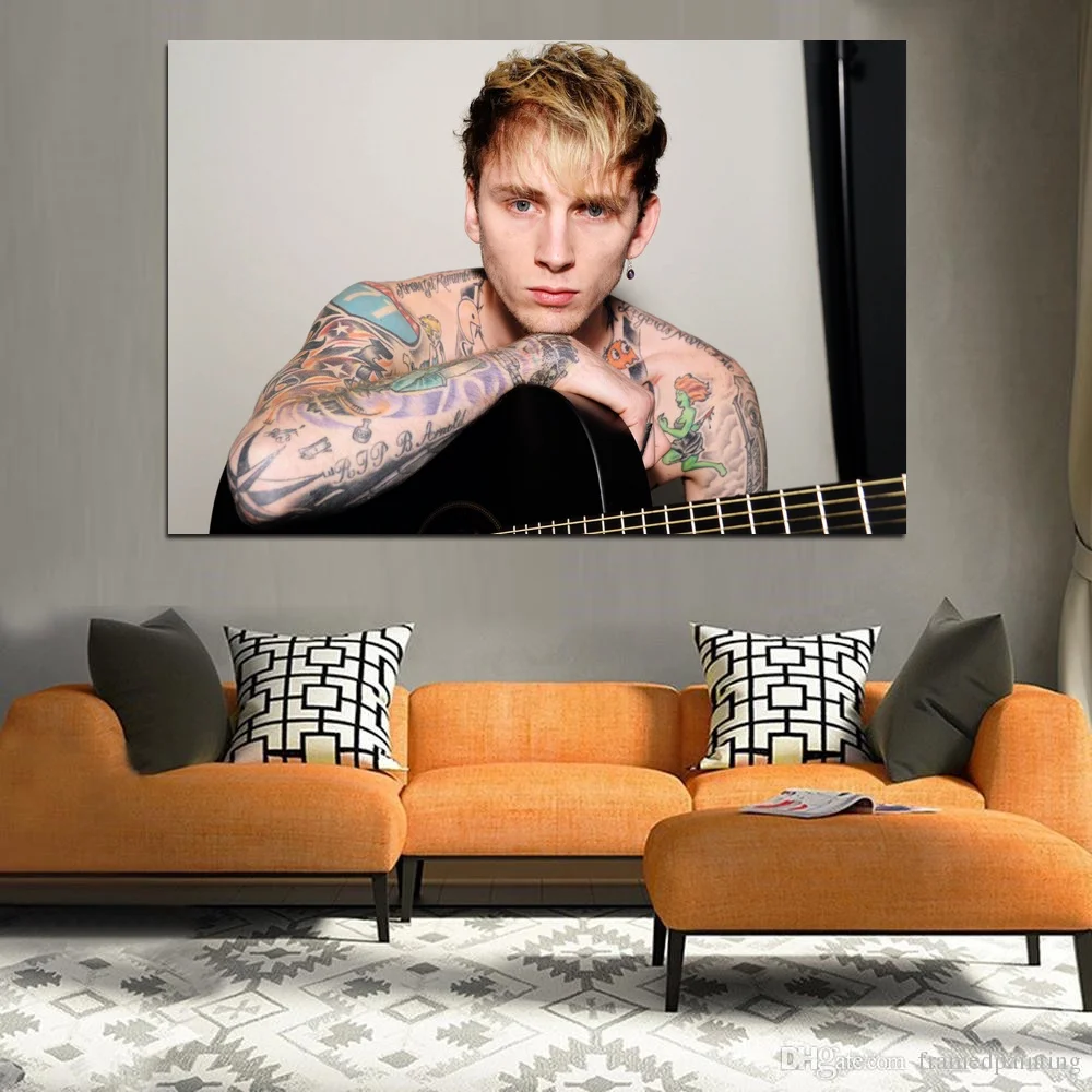 Шелковый постер Machine Gun Kelly музыкальный настенные картины для гостиной без