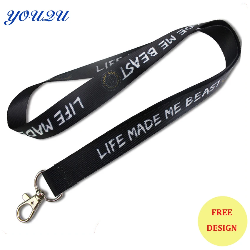 

lanyard neck strap with polyester material logo silk-screen imprint