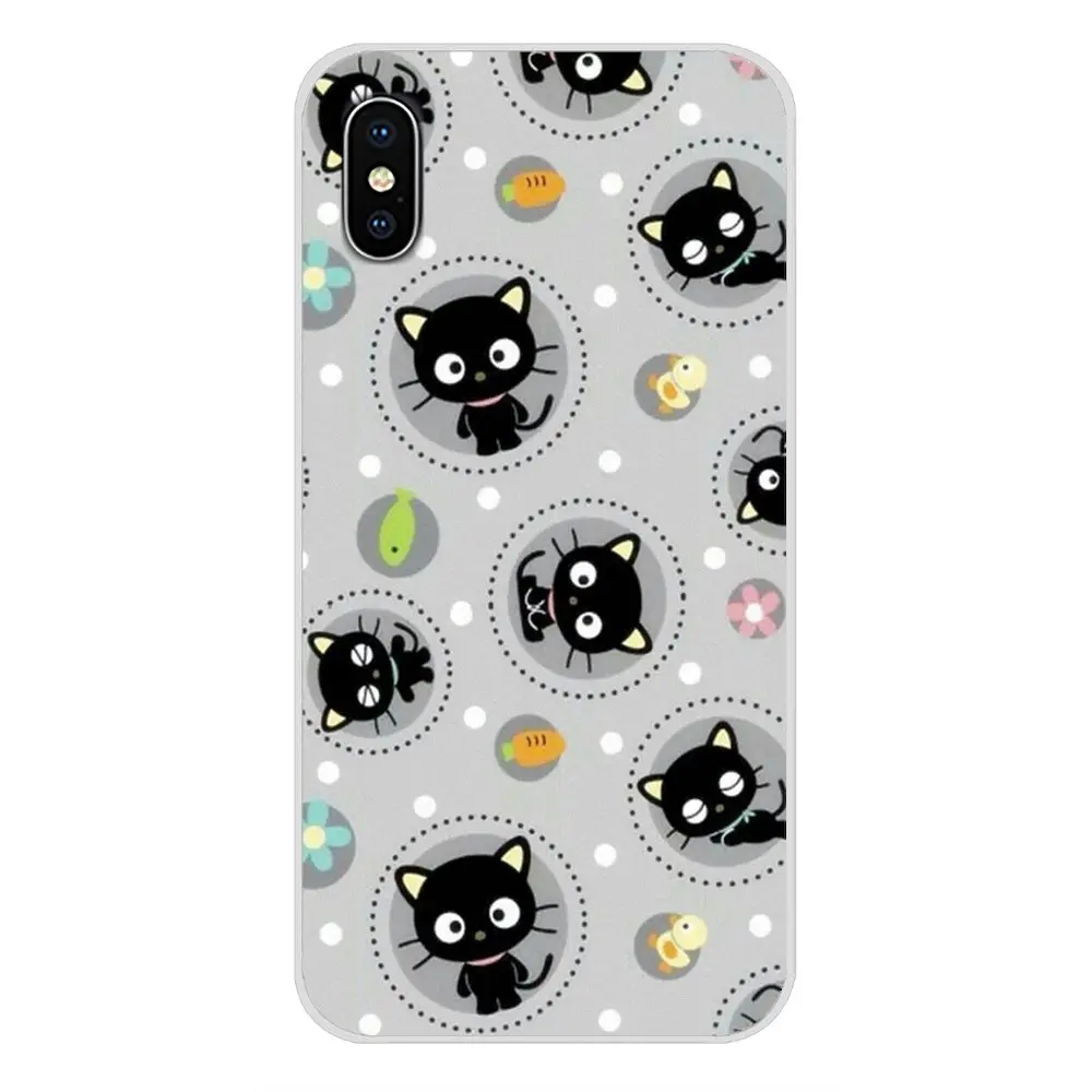 Для Apple iPhone X XR XS MAX 4 4S 5 5S 5C SE 6 6S 7 8 Plus ipod touch TPU Прозрачный чехол милый kawaii черный
