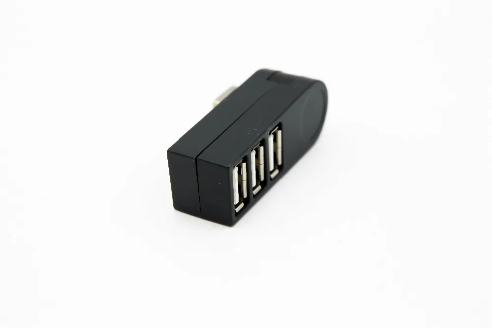 Мини 3 порта USB 2,0 вращающийся концентратор адаптер для ПК настольный ноутбук расширение