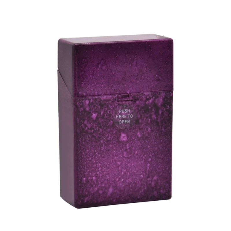 Purple Модные лед трещина Форма Пластик чехол сигарет Жесткий Чехол держатель табака портсигар карман для хранения табака - Цвет: Purple