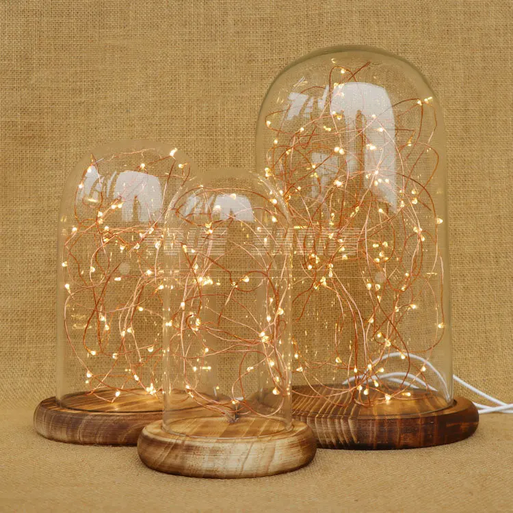 

Romantic led night light wooden base retro night light for Kids girls room decorative