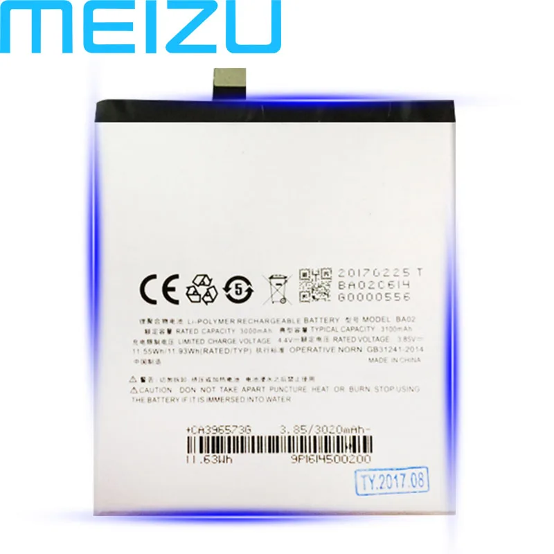 

Meizu 100% Original 3100mAh BA02 Battery For Meizu Meilan M3E Phone Latest Production High Quality Battery With Tracking Number