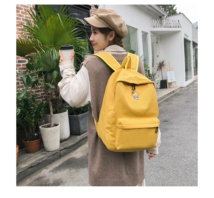 Preppy Style Women Backpack for School Teenagers Girls Vintage School Bag Ladies Canvas Fabric Backpack Female Book bag Mochila--_33