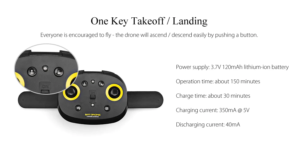 7 Hot New Cheerson CX-70 CX70 BAT DRONE WiFi FPV Camera With Wearable Wrist Watch Altitude Hold RC Drones Quadcopter RTF