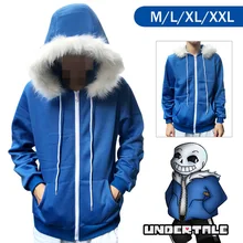 Costume de Cosplay Pokemon Sans Papyrus, sweat-shirt chaud avec fermeture éclair, Costume d'halloween