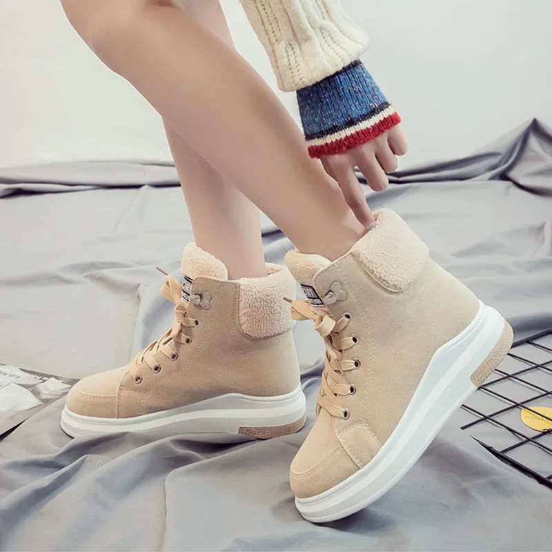 2018 Women Boots Warm Winter Shoes Woman Fashion Lace Up Winter Women