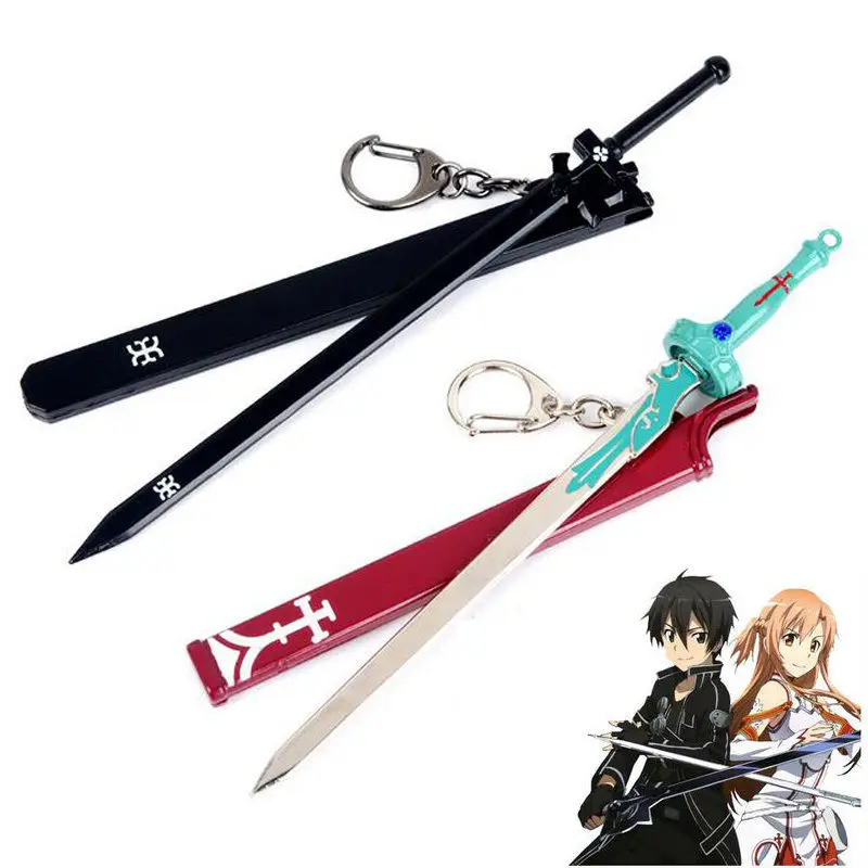 

Sword Art Online SAO Kirigaya Kazuto Kirito Yuki Asuna Keychain Key Ring Weapons