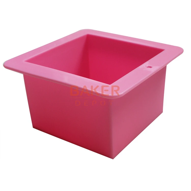 silicone handmade soap mold 500ml straight quadrel 9 * 9 * 6.5cm silicone bakeware bread moulds  SSM-001-7