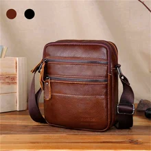 2L Men Genuine Leather Casual Shoulder Bag Business Handsome Messenger Briefcase Crossbody Messenger Handbag Outdoor Travel delin 135 leather men s business casual handbags men s business travel briefcase leather shoulder bag