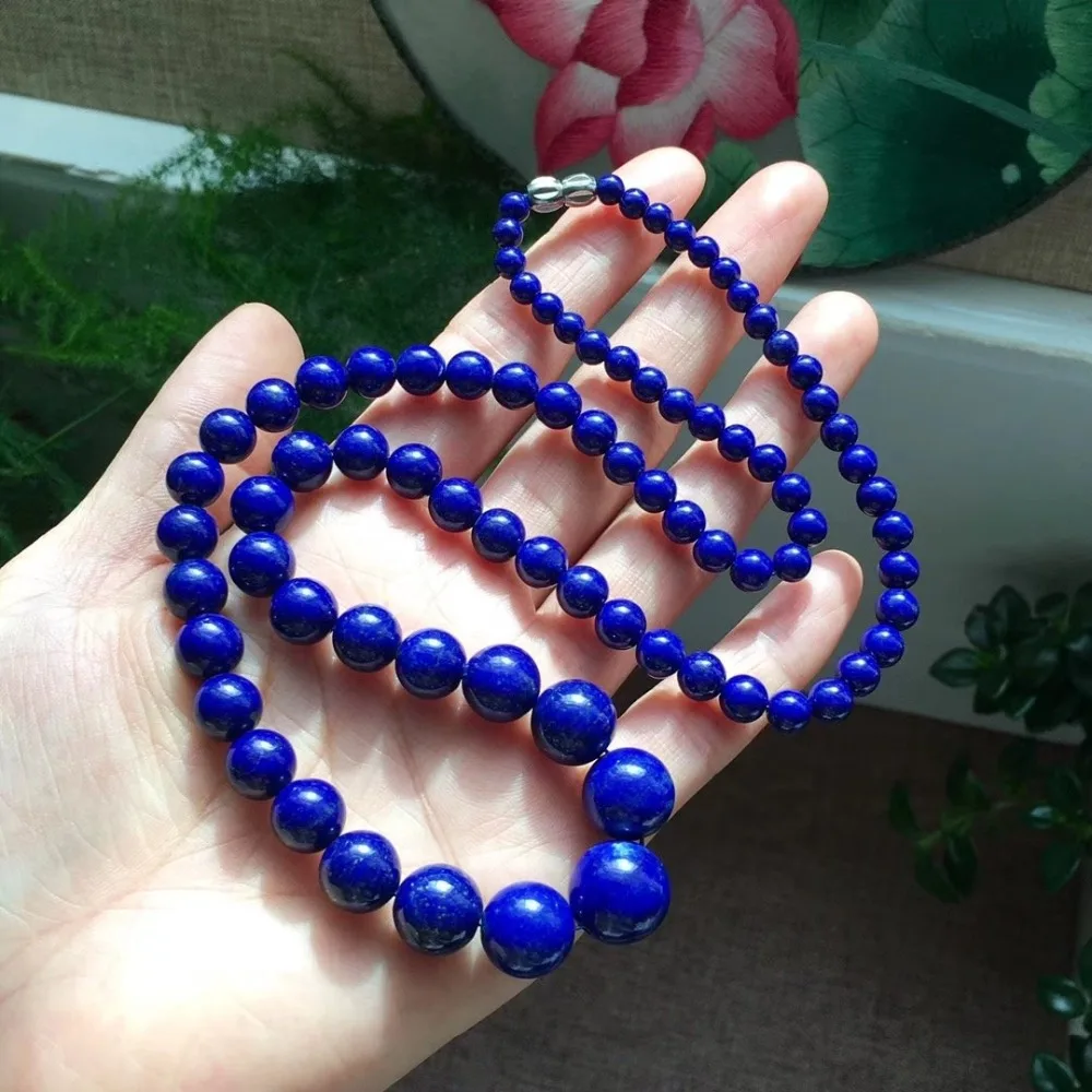 

Wholesale Genuine Natural Royal Blue Lapis Lazuli Necklace Gemstone Woman Man Crystal Bracelets Necklaces Beads 5-14mm AAAAAA