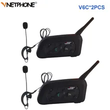 2 pz Vnetphone V6C Professionale Arbitro di Calcio Intercom full duplex 1200 m Arbitri di auricolare Senza Fili BT Intercom Interphone