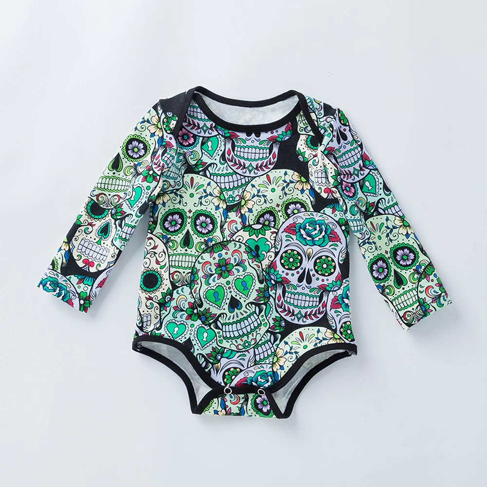 Ropa Bebe/комбинезон с принтом черепа для маленьких девочек Пижама на Хэллоуин