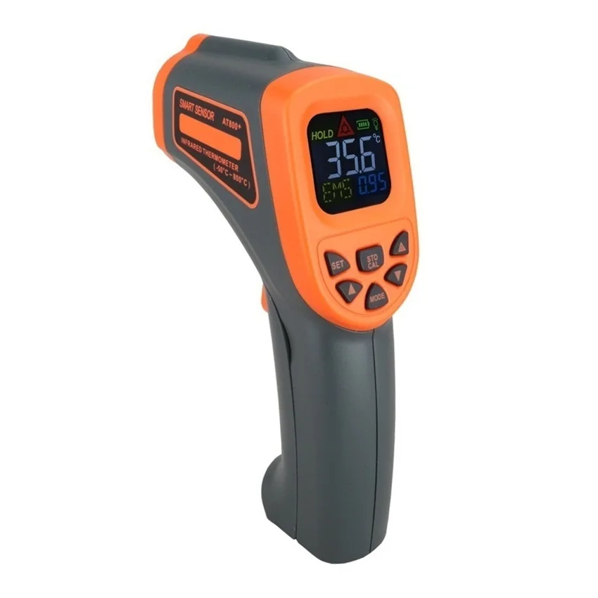 AT800+ Digital Infrared Thermometer 50800 C red laser Non Contact IR