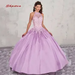Бальное платье принцессы Quinceanera платья для девочек атласные маскарадное для выпускного вечера Сладкие 16 Платья бальное платье s vestido de 15 anos