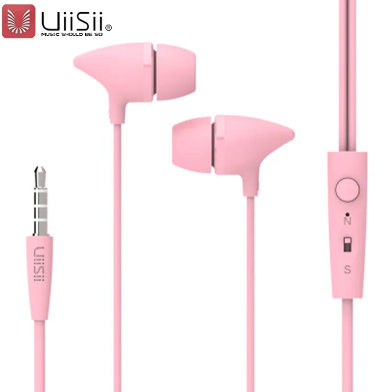 Наушники-вкладыши UiiSii карамельных цветов с регулятором громкости Hi-Fi гарнитура