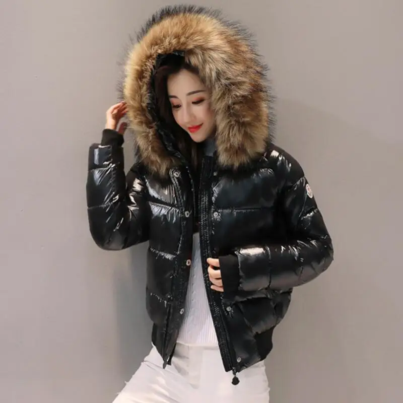 

18CM Real Raccoon Fur Collar Winter Coat Women 2019 New Fashion Winter Jacket Women Parkas short Female waterproof Down Jackets