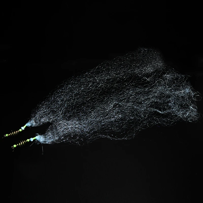 

2PCS Glow in the Dark Beads Copper Spring Shoal Fishing Net with Ball Bearing Solid Ring Fishing Connector Carp Fishing Tools