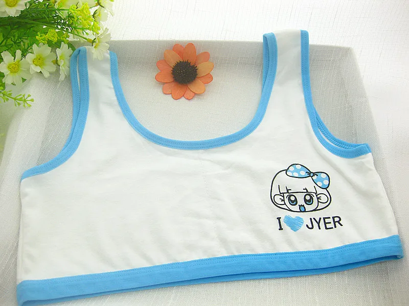 100% cotton young girls training bra Condole belt vest 10 14 years old children belt vest kids bra camisole for child
