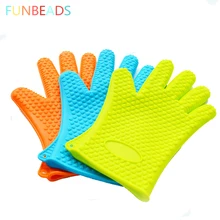 50 шт./лот перчатки для домашней кухни силиконовые перчатки для духовки термостойкие перчатки ST002