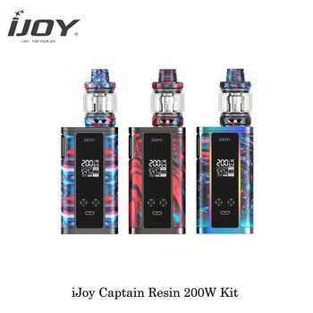 

Electronic Cigarettes IJoy Captain Resin 200W TC Box Mod Kit Dual 20700/18650 Battery Captain Resin Mesh Vaporizer Vape VS PD270