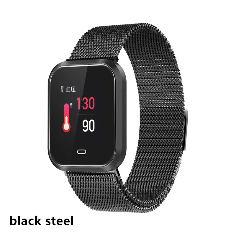 blackk steel CD16 Смарт часы кровяное давление мониторинг сердечного ритма IP67 шаг спортивные фитнес часы мужские модные умные часы для Android IOS - Цвет: blackk steel